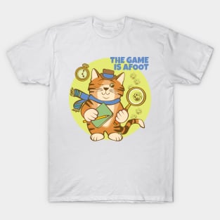 The Game is Afoot Detective Cat T-Shirt